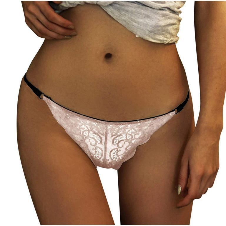 HUPOM Period Thong Underwear For Women Panties For Women High Waist Casual  Tie Seamless Waistband Black XL 