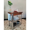 thumbnail image 5 of Eccostyle Solid Bamboo & Stainless Steel Kitchen Cart with Drawer - Caramel, 5 of 6