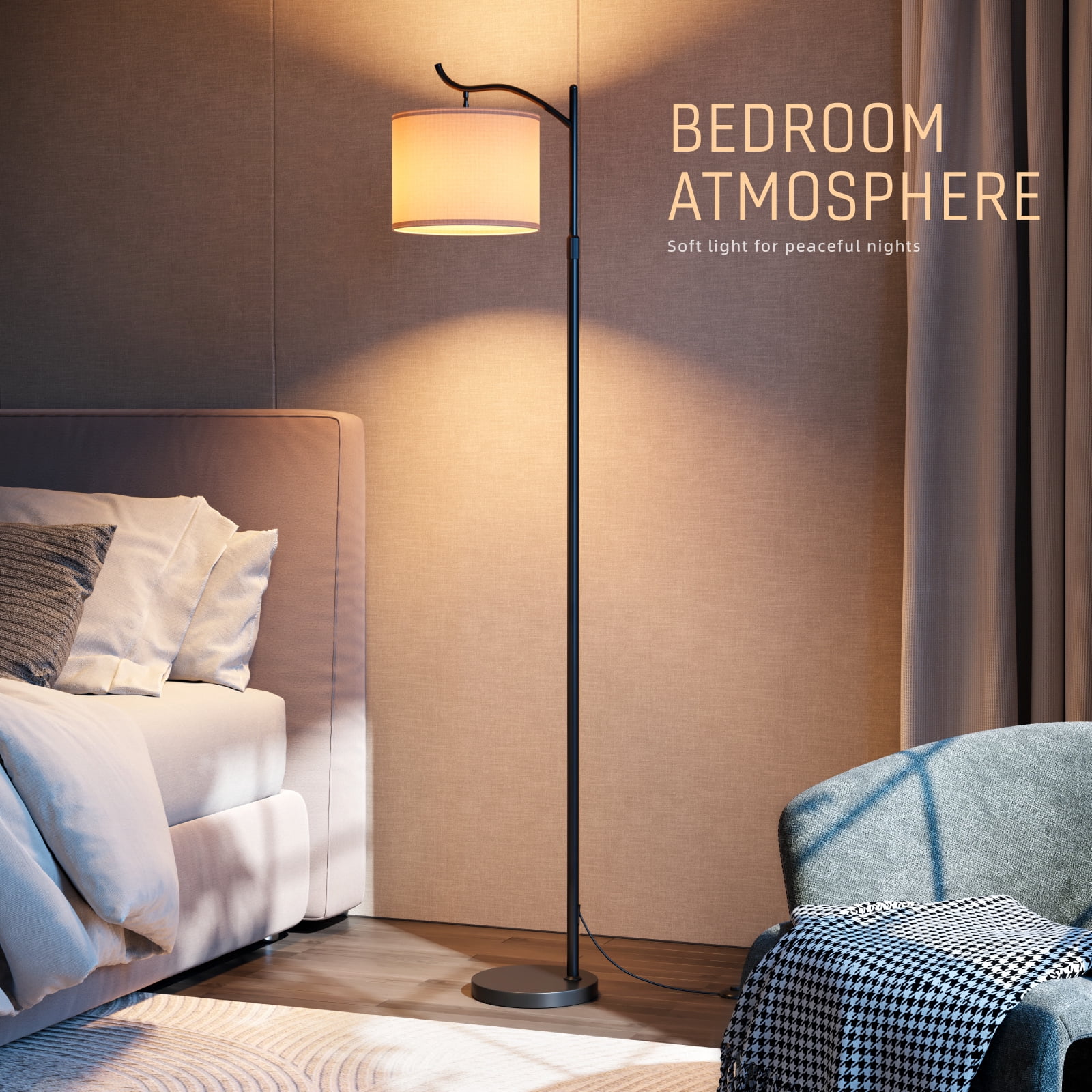 Fenbeli Smart Floor Lamp for Living Room Bedroom, RGB LED Floor Lamp with Remote & App, Dimmable Tall Standing Lamp, Adjustable Modern Reading Lamp