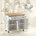 thumbnail image 2 of CoSoTower Kitchen Island with Storage, Rolling Trolley Cart with Rubber Wood Top, Spice Rack, Towel Rack, Grey, 2 of 7