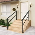 thumbnail image 3 of Handrails for Outdoor Steps, 2 Step - Aluminum & Wrought Iron Stair Railing for 2 to 5 Steps, Adjustable Handrailing Kit, Hand Rails for Decks, Porches, and Concrete Steps, 3 of 7