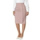 thumbnail image 1 of Falda lápiz de mujer Inspire Chic para el trabajo, elástica, de cintura alta, con fruncido, estilo bodycon, midi, talla XL, color rosa, 1 of 5
