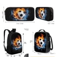 thumbnail image 5 of KUIFORTI Backpack Combo Set for Girls Boys Kids, 3Pcs Bookbag with Pencil Case for School, 17 Inch Schoolbag with Lunch Bag for Camping Outing, Fire Soccer, 5 of 7