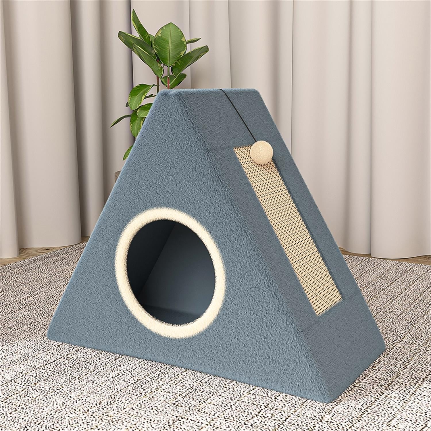 Pefilos Cat Scratch Pad House Condo for Big Cats, Cat Shelter for Winter Foldable Cat Tent Kitten Kitty Nest Bed for Indoor Cats Cave, Gray Pefilos Cat Scratch Pad House Condo for Big Cats, Cat Shelter for Winter Foldable Cat Tent Kitten Kitty Nest Bed for Indoor Cats Cave, Gray
