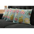 thumbnail image 5 of Ambesonne Easter Throw Pillow Cover 4 Pack, Flowers Zigzags Lines, 16", Multicolor, 5 of 5