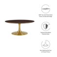 thumbnail image 6 of Modway Lippa 36" Round Wood Grain Coffee Table in Gold Cherry Walnut, 6 of 7