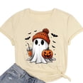 thumbnail image 2 of Women Short Sleeve T Shirts Casual Halloween Print Crew Neck Tee Tops, 2 of 4