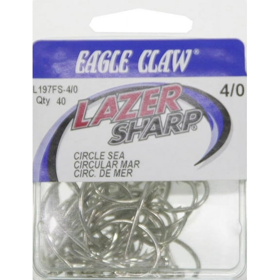 Lazer Sharp L197FS3-4/0 Circle Offset Hook, Sea Guard, Size 4/0, 40 Pack