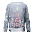 thumbnail image 5 of AINIYS Christmas Shirts for Women Cute Long Sleeve Tops Casual Crewneck Sweatshirts Xmas Tree Printed Pullover Tops Gray Pullover for Women _j L, 5 of 5