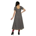thumbnail image 4 of Moomaya Women Cotton Short Sleeve Kurta Long Tunic Printed Front Slit Kurtis, 4 of 6