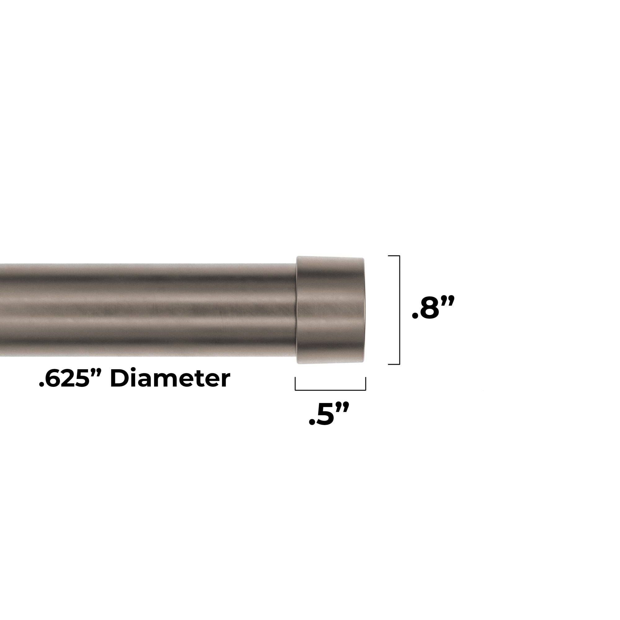 (2 pack) Better Homes & Gardens 5/8 in Add-On Curtain Rod Kit, Plated Pewter, Adjustable 32-120 in