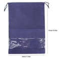 thumbnail image 1 of Drawstring Shoe Storage Bag Non Woven Fabric with PVC Transparent Window for Home Travel and Relocation Purplish Blue, 1 of 7