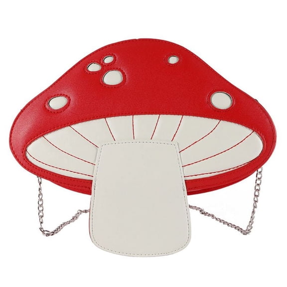 AOOOWER Women Ladies Mushroom Shape Crossbody Shoulder Bag PU Tote Purse Handbag Chain Purse Satchel