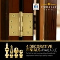 thumbnail image 5 of EMBASSY Door Hinge 4.5 x 4.5 Solid Brass Satin Brass with Ball Tips, 5 of 8