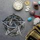 thumbnail image 4 of Base de bola de cristal pentagrama, soporte de exhibición de esfera, estatua, soporte de exhibición de piedra en bruto Plata B, 4 of 9