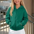 thumbnail image 2 of Hudaneo Kids Girls Zip Up Hoodie Zipper Sweatshirt with Pockets Fall Winter, 5-14 Years, 2 of 7