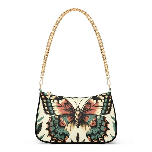 Butterfly Leaves AroundWomen Small Shoulder Bag Crossbody Tote Hobo Bags Purse Clutch Handbags with Chain Strap for Women