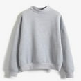 thumbnail image 3 of Fmbrln Womens Trendy Solid Color Sweatshirts Fall Fashion Casual Crew Neck Long Sleeve Pullover Tops Loose Comfy Shirts Gray S, 3 of 4