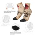 thumbnail image 5 of Fuzoiu Vintage Rose Botanical Art Print Adult Socks, Crew Moisture-wicking Socks, Unisex Cushion Crew Socks,Casual Sports Ankle Socks, 5 of 7