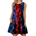 thumbnail image 1 of Vestido bohemio para mujer Sexy ahueca hacia fuera el agujero de la llave de cintura alta una línea Mini vestidos de verano Vintage Hem Beach Sundress Fridja  hjkh2706, 1 of 6