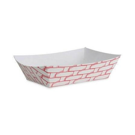Boardwalk Paper Food Baskets, 2 lb Capacity, Red/White, 1,000/Carton