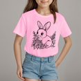 thumbnail image 2 of ZTKWD Girls Holidays Short Sleeve Graphic T-Shirts 2-14 years Easter bow, 2 of 4