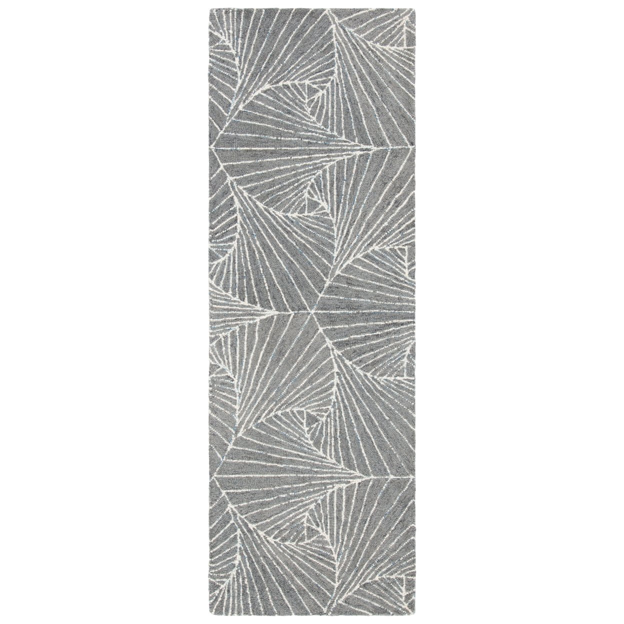SAFAVIEH Micro-Loop Carver Geometric Area Rug, Grey/Ivory, 3' x 5'