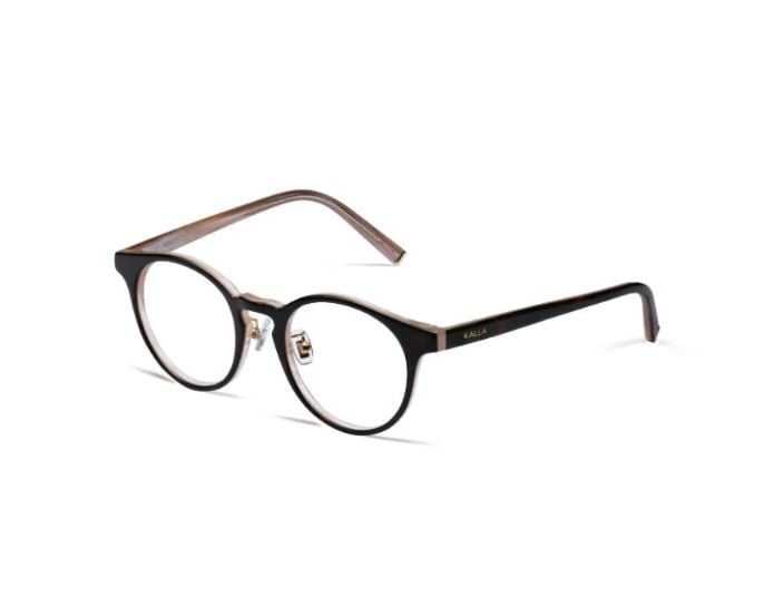 KALLA, KL8157C15 - Eyeglasses Black and Pink Round Unisex Optical Lightweight Glasses Frame for Prescription Lens