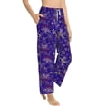 thumbnail image 6 of Salouo blue purple Snowflake Print Women's Pajama Pants Casual Loose Sweatpants PJs Flowy Pants Drawstring Palazzo for Women Wide Leg Pants Lounge Pajama -Large, 6 of 8
