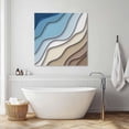 thumbnail image 3 of Navy Blue Brown Ombre Wall Art Painting on Canvas, Modern Geometric Abstract Cream Canvas Art Home Prints Wall Art Framed Modern Artwork for Living Room Bedroom Wall Decor 12x12in, 3 of 8