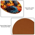 thumbnail image 5 of Thanksgiving 6PCS Round Microfiber Leather Car Coasters, 11x11 cm/4.3x4.3 in - Set of 6 Drink Cup Holders for Car, Durable and Absorbent., 5 of 6