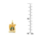 thumbnail image 3 of 14k Yellow Solid Gold and Enamel Virgin Mary Religious Pendant with 0.8-mm Square Wheat Chain, 3 of 8