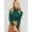 Green, variant on Women's Half-Turtleneck Solid Color Knitted T-shirt Slim Fit Midriff-Baring Top