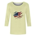 thumbnail image 5 of GERsome American Flag T-Shirts for Women 3/4 Sleeve Crew Neck 4th of July USA Patriotic Casual Graphic Tees Summer Loose Fit Pullover Tops S-2XL, 5 of 5