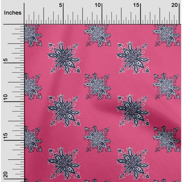 oneOone Tissu Popeline de Coton Imprimé Floral pour Artisanat Largeur 42 Pouces