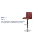 thumbnail image 5 of Flash Furniture Contemporary Burgundy Quilted Vinyl Adjustable Height Barstool with Chrome Base, 5 of 13