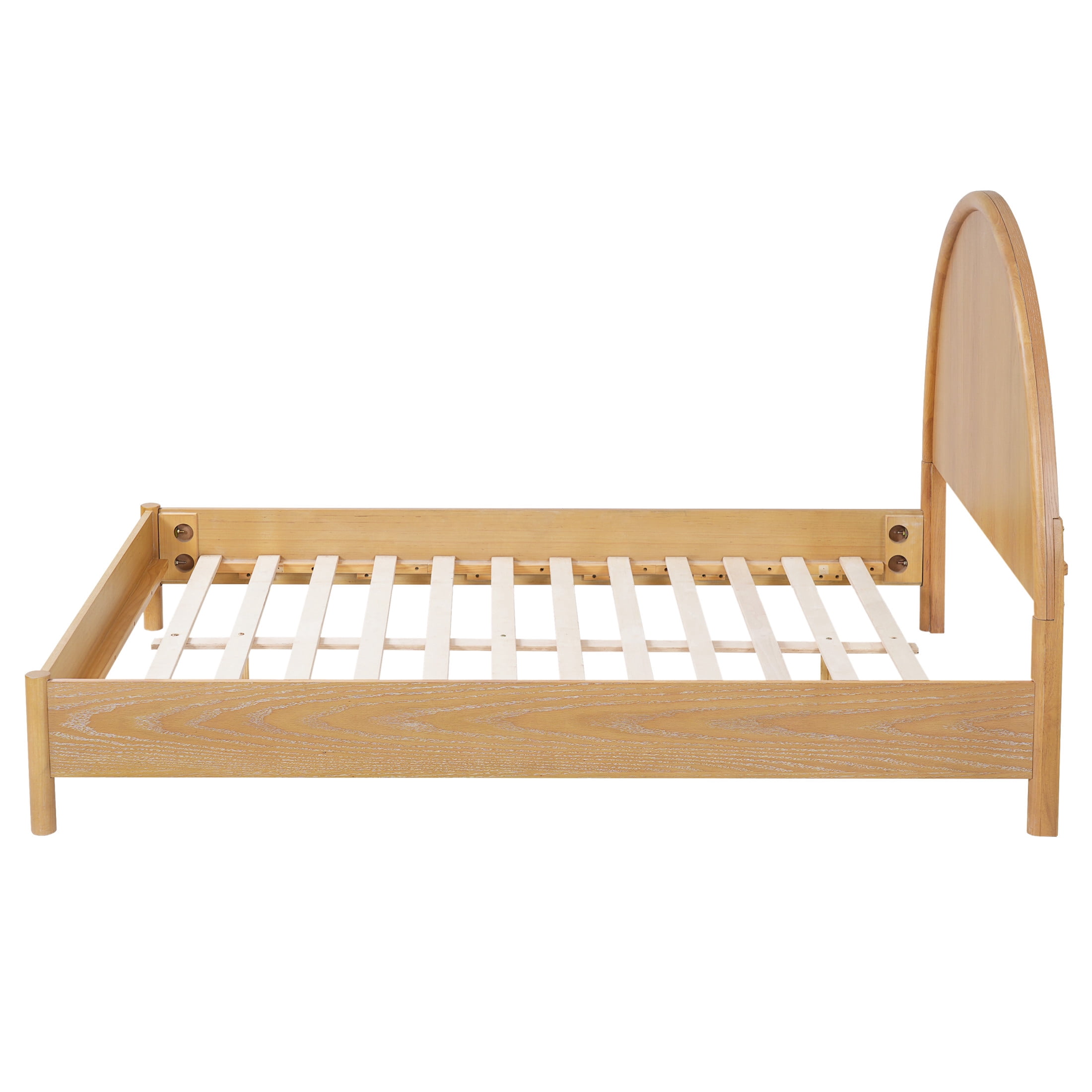Christopher Knight Home Full Platform Bed Frame with Arched Headboard, Rubberwood, Natural