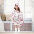 thumbnail image 7 of Wearable Blanket with Sleeves and Pocket Oversized Hooded Sweatshirt 3-14 YR Pink Flamingos Pattern S, 7 of 7