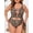 Leopard, variant on High Waist Two Piece Bikini Women's plus Size Checkered Print Slimming Swimsuit Sexy European Style Polyester Fabric Swimwear