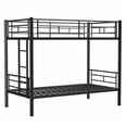 thumbnail image 4 of Hommoo Twin over Twin Bunk Bed with Ladder and high Guardrail, Able to Split Metal Bunk Bed for Teen & Adults, Storage Space, Noise Free, No Box Spring Needed, Black, 4 of 6