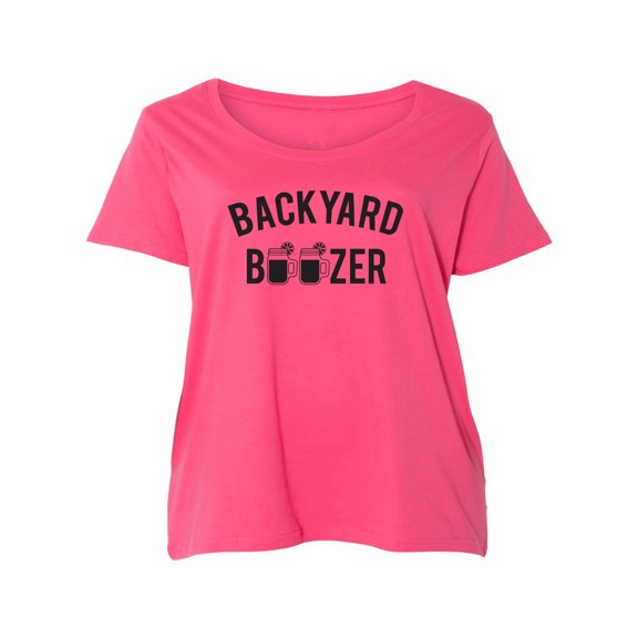 Backyard Boozer Womens Plus Size Scoopneck Tee