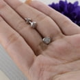 thumbnail image 3 of Dazzlingrock Collection 0.10 CT Round White Diamond Circle Stud Earrings for Women, 14K White Gold, 3 of 6