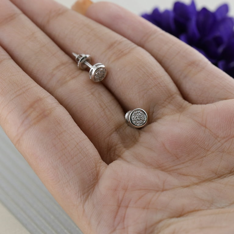 LADIES EARRINGS 0.10CT ROUND DIAMOND 14K WHITE GOLD LADIES EARRINGS 0.10CT ROUND DIAMOND 14K WHITE GOLD