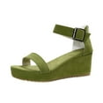 thumbnail image 2 of Viluyesy Women's Wedge Sandals, Wide Width Adjustable Ankle Strap Open Toe Casual Comfotable Platform Shoes Green 9.5, 2 of 9