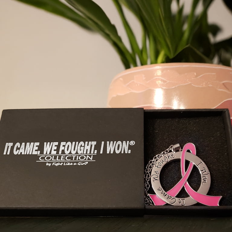 It Came We Fought I Won Awareness Ribbon Survivor Necklace for