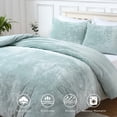 thumbnail image 3 of Velvet Duvet Cover Bedding Set Queen Size, Luxury Ultra Soft Velvet Comforter Cover 3 Pieces (1 Duvet Cover + 2 Pillow Shams, Grey), 3 of 9