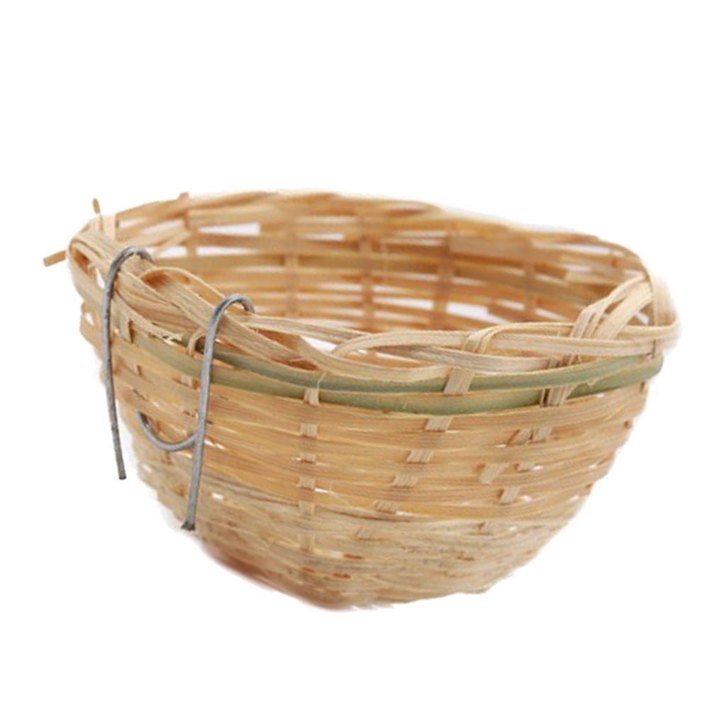 Details about   3pcs Bird Nest Woven Bamboo Bird Finch Canary House Bedding Nesting Cage 