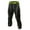 Black green line, variant on Men's Sports Compression 3/4 Pants Cool Dry Base Layer Active Tights