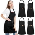 thumbnail image 1 of Delantal de Cocina Impermeables, 4 Piezas Mandiles de Cocina para Mujeres y Hombres, Delantal de Chef con Correa Ajustable y 2 Bolsillos para Restaurante, Barbacoa, Pintura, Jardinería (Negro), 1 of 4