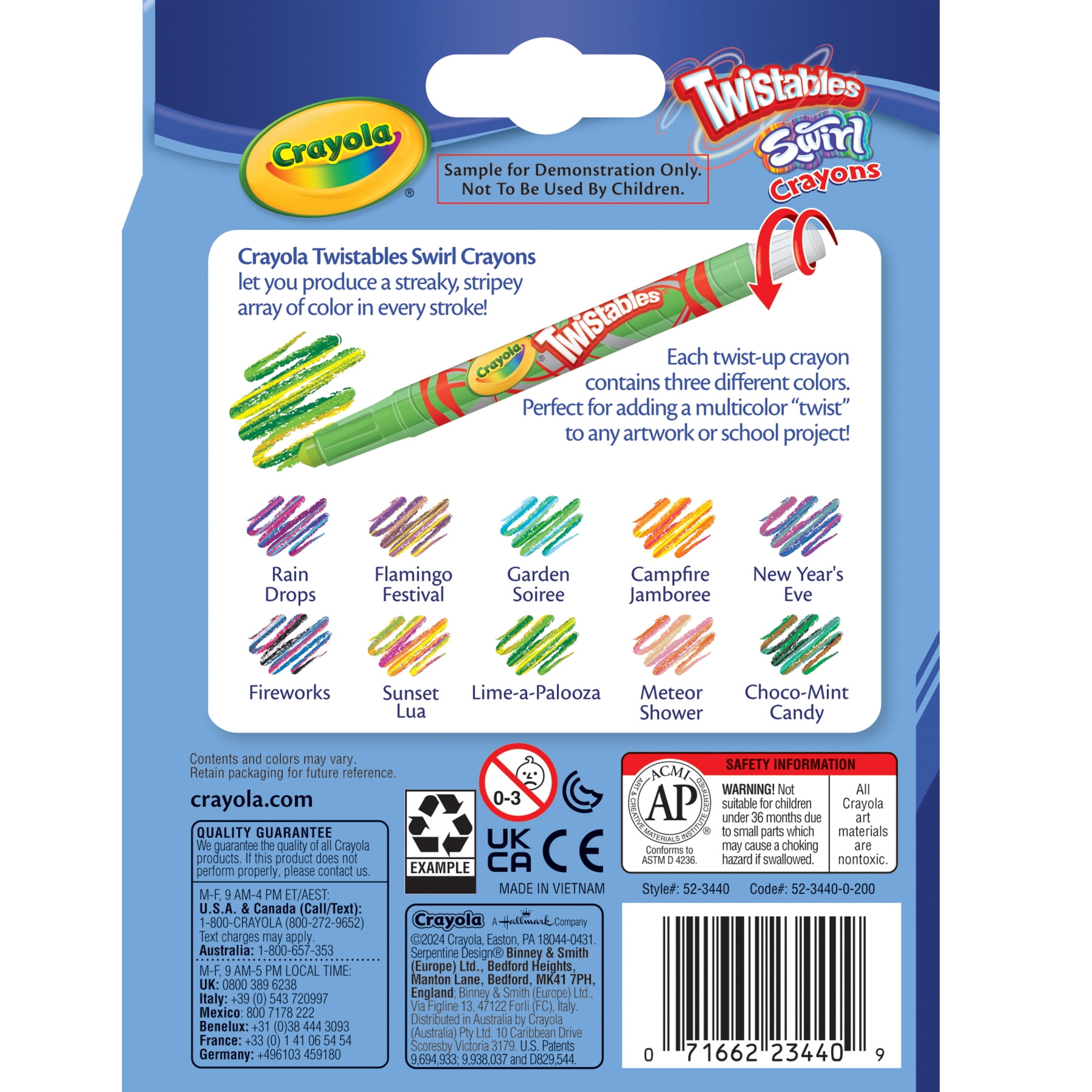 Crayola SWIRL Mini Twistable Crayons, 10 Per Pack, 6 Packs